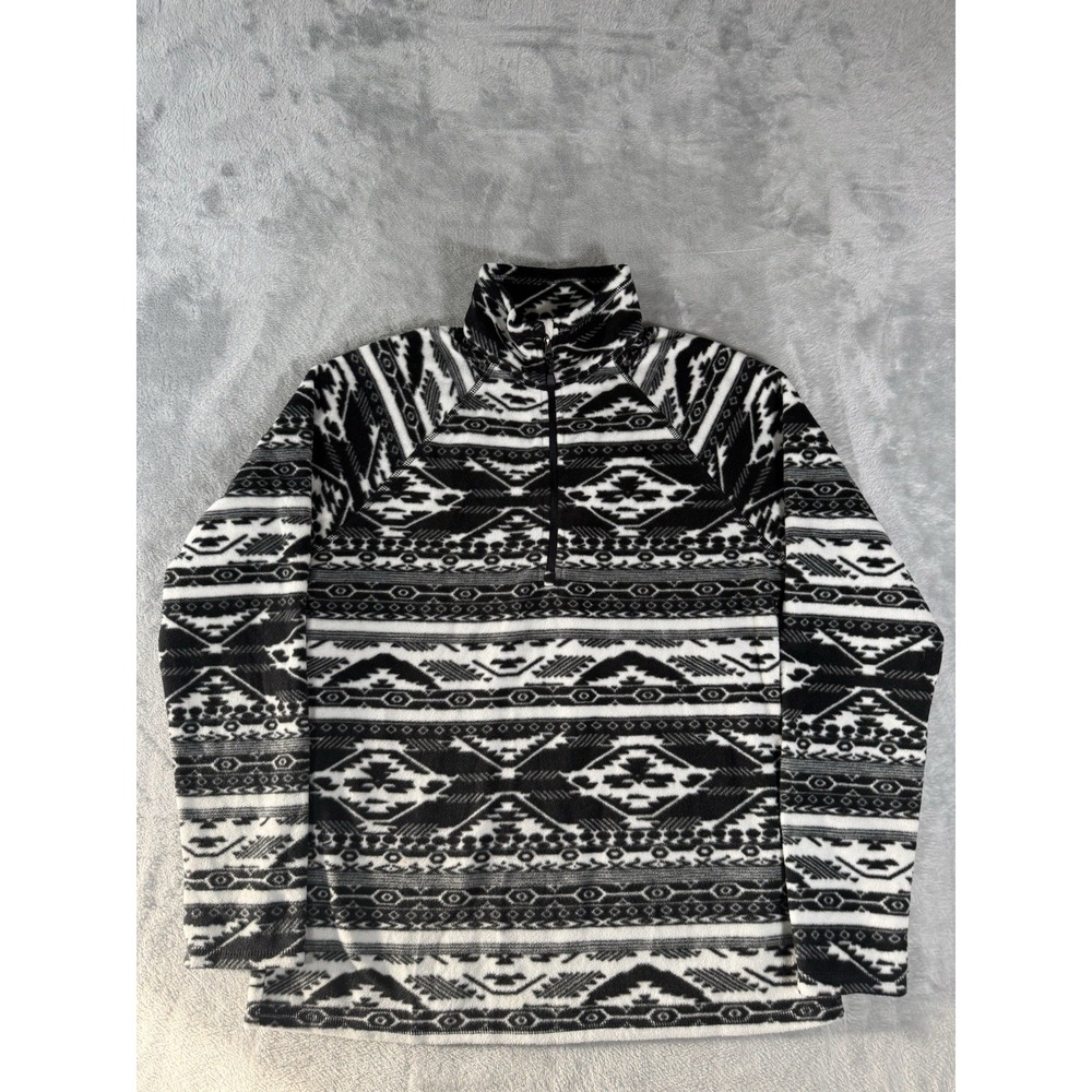 Eddie Bauer Aztec Fleece Quarter Zip Sweater Womens Medium Western Cozy Pullover